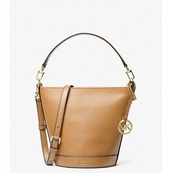 MICHAEL KORS Townsend pebbled leather women's small bucket crossbody bag - Tan - Picture 1 of 11